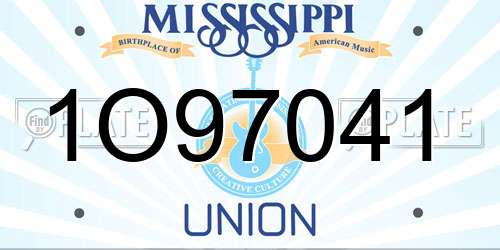 1O97041 Mississippi License Plate