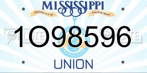 1O98596 Mississippi License Plate