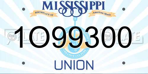 1O99300 Mississippi License Plate
