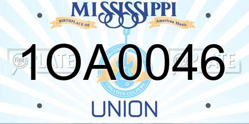 1OA0046 Mississippi License Plate