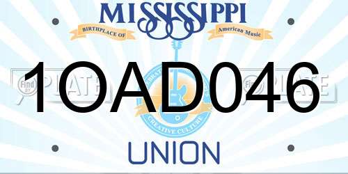 1OAD046 Mississippi License Plate