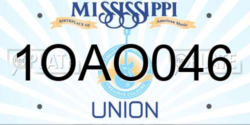 1OAO046 Mississippi License Plate