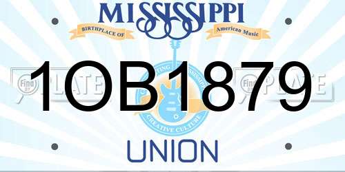 1OB1879 Mississippi License Plate