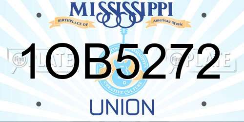 1OB5272 Mississippi License Plate