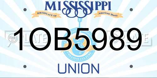 1OB5989 Mississippi License Plate