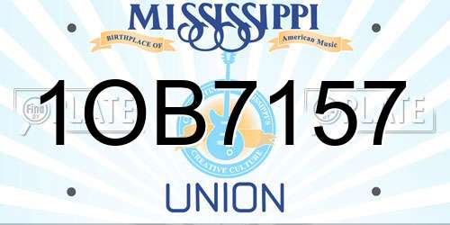 1OB7157 Mississippi License Plate
