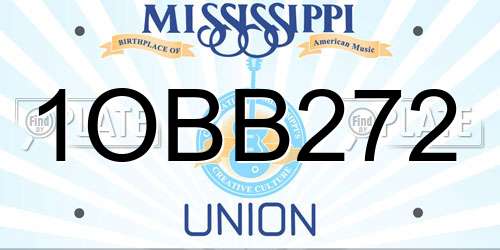1OBB272 Mississippi License Plate