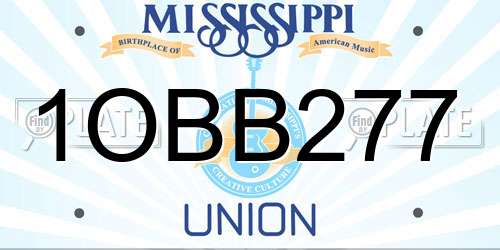 1OBB277 Mississippi License Plate
