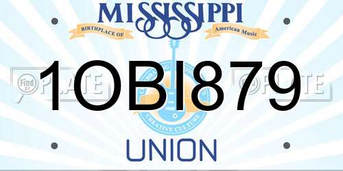 1OBI879 Mississippi License Plate