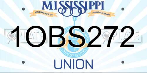 1OBS272 Mississippi License Plate