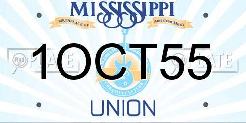 1OCT55 Mississippi License Plate