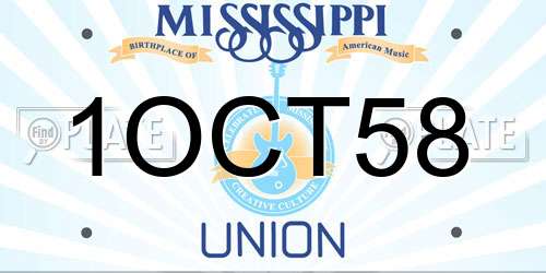 1OCT58 Mississippi License Plate