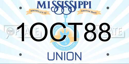 1OCT88 Mississippi License Plate