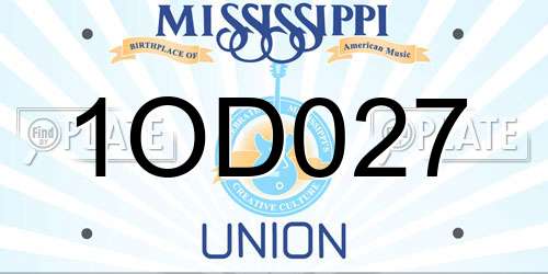 1OD027 Mississippi License Plate