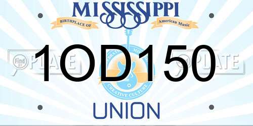 1OD150 Mississippi License Plate