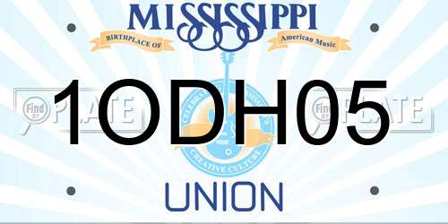 1ODH05 Mississippi License Plate
