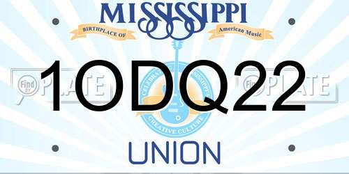 1ODQ22 Mississippi License Plate