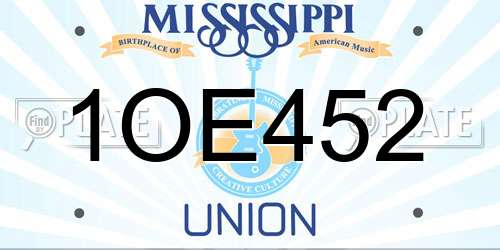 1OE452 Mississippi License Plate