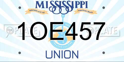 1OE457 Mississippi License Plate
