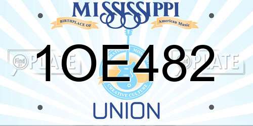 1OE482 Mississippi License Plate