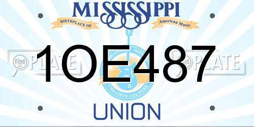 1OE487 Mississippi License Plate