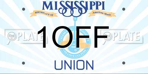 1OFF Mississippi License Plate