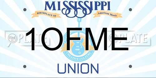 1OFME Mississippi License Plate