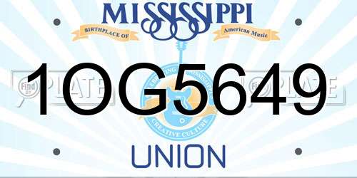 1OG5649 Mississippi License Plate