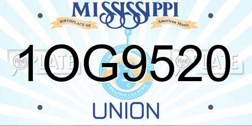 1OG9520 Mississippi License Plate