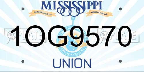 1OG9570 Mississippi License Plate