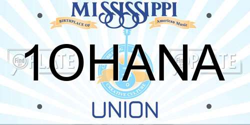 1OHANA Mississippi License Plate