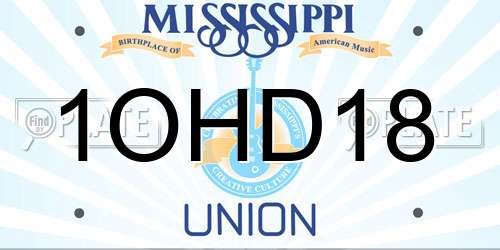 1OHD18 Mississippi License Plate