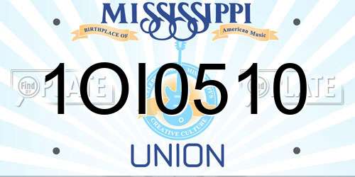 1OI0510 Mississippi License Plate