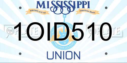 1OID510 Mississippi License Plate