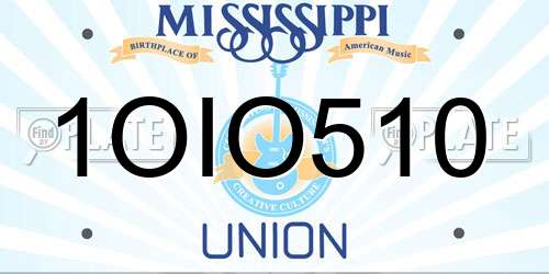 1OIO510 Mississippi License Plate