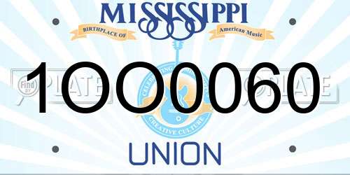 1OO0060 Mississippi License Plate