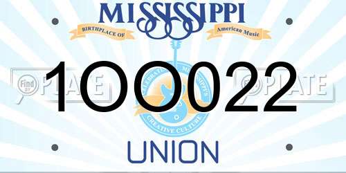 1OO022 Mississippi License Plate