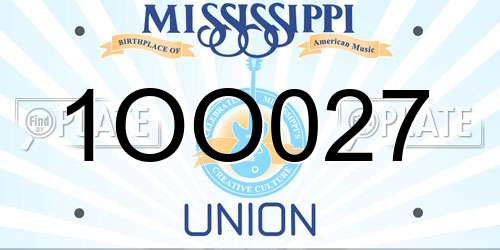 1OO027 Mississippi License Plate