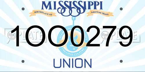 1OO0279 Mississippi License Plate