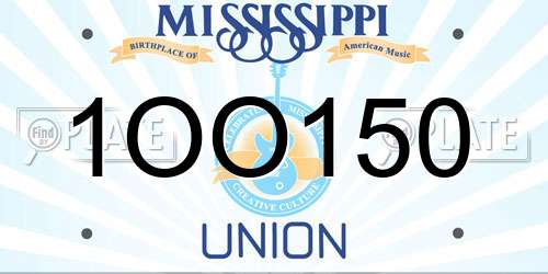 1OO150 Mississippi License Plate