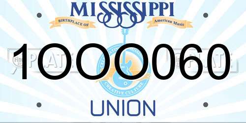 1OOO060 Mississippi License Plate