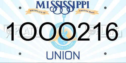 1OOO216 Mississippi License Plate