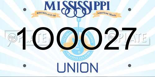 1OOO27 Mississippi License Plate