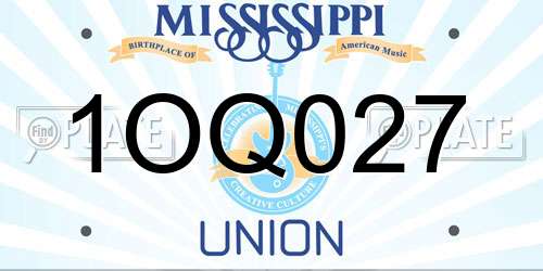 1OQ027 Mississippi License Plate