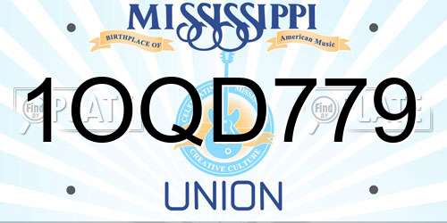 1OQD779 Mississippi License Plate