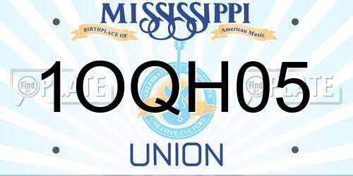 1OQH05 Mississippi License Plate