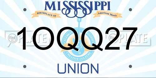 1OQQ27 Mississippi License Plate