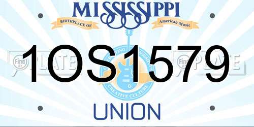1OS1579 Mississippi License Plate
