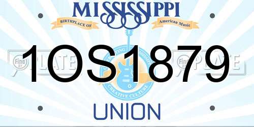 1OS1879 Mississippi License Plate