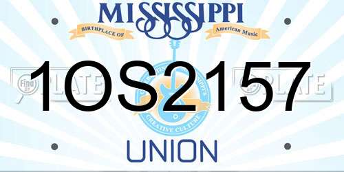 1OS2157 Mississippi License Plate
